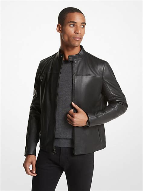 bikerjacke aus leder michael kors|Bikerjacke aus Leder .